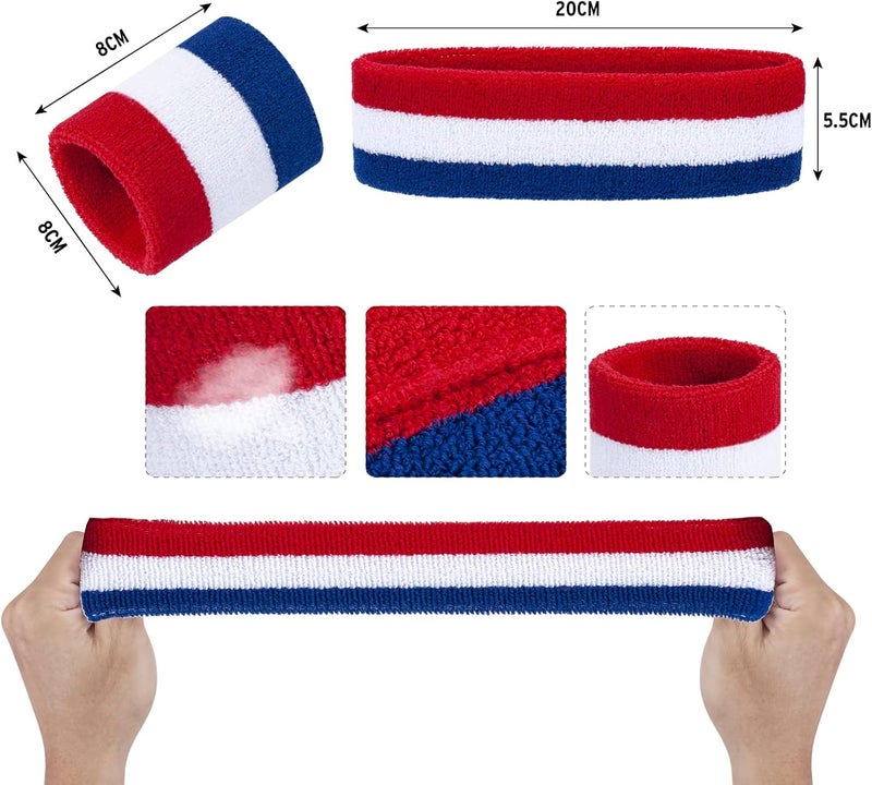 FACATH Sweatbands Headband and Wrist Set, Cotton Sweat Band for Athletic Men and Women, Sweatbands Sports Headbands for Working Out, Running, Basketball, Tennis, Yoga - Image 3